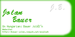 jolan bauer business card